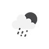 Moderate rain at night weather icon